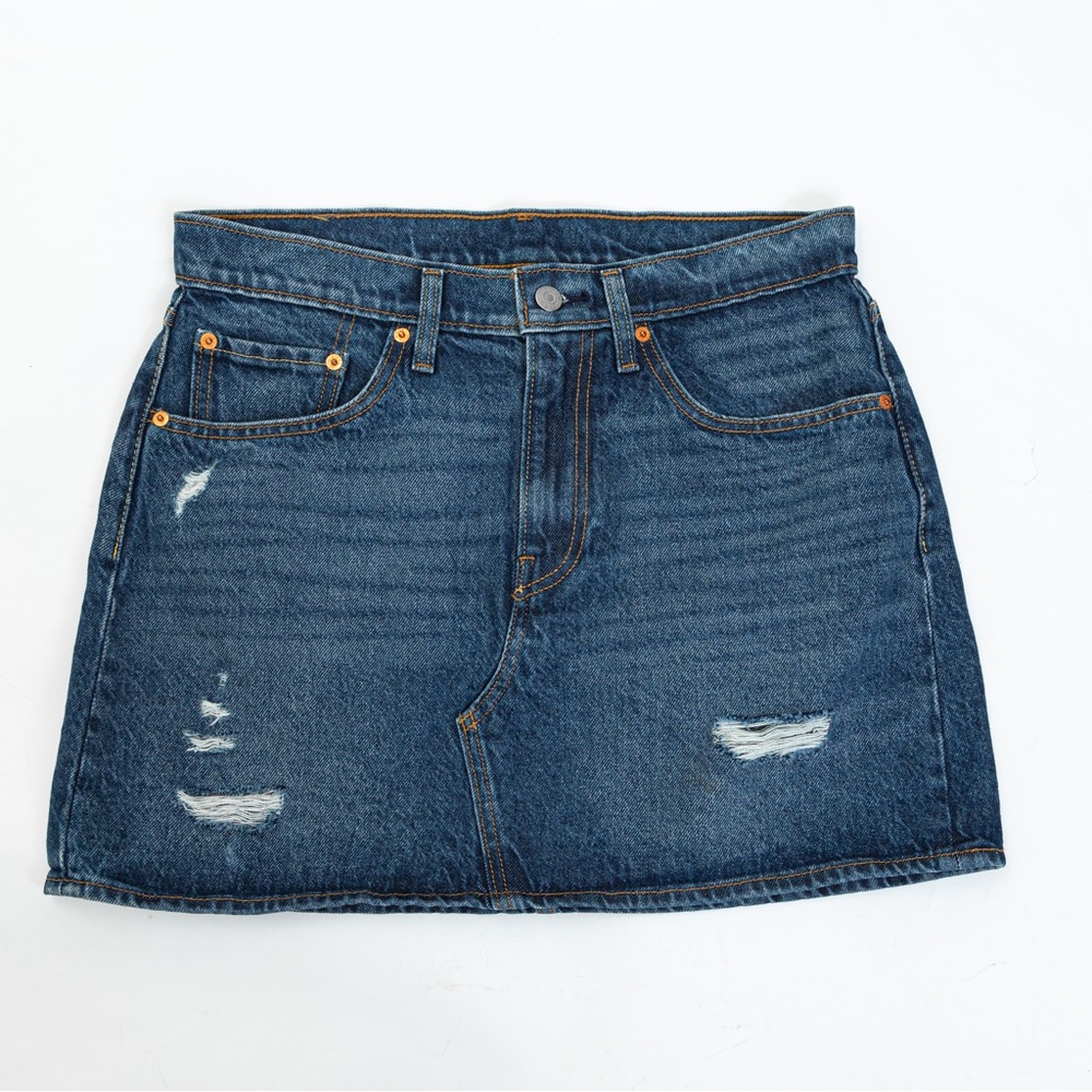 Levi’s denim mini skirt distressed jean skirt 30
